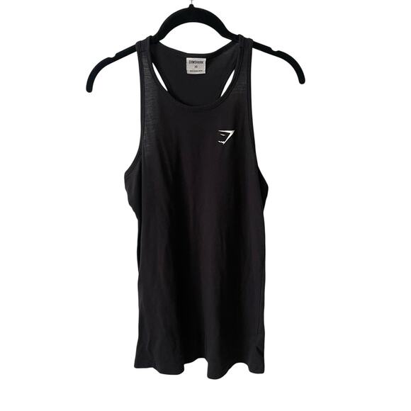 Gymshark Mens XS Racerback Tank Top Black Solid Thin Basic Tee Activewear - Picture 1 of 7